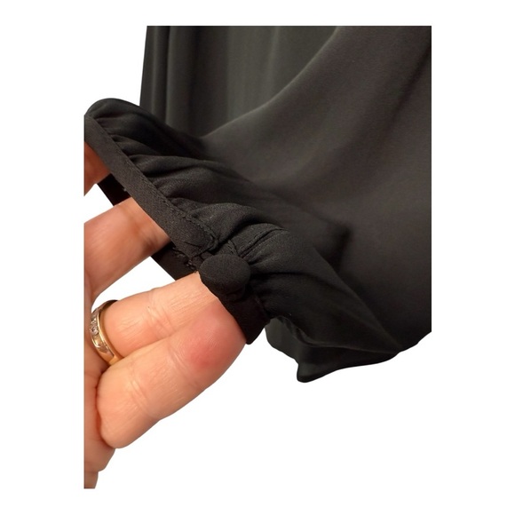 J. Crew Black White Split Neck Tassel Braided Trim Popover Tunic Womens Size 2 - Picture 10 of 10